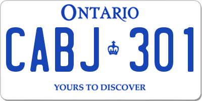 ON license plate CABJ301