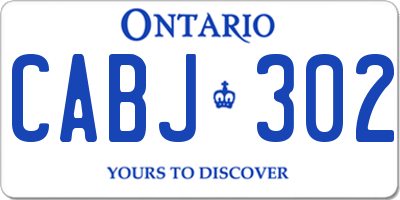 ON license plate CABJ302