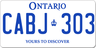 ON license plate CABJ303