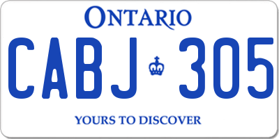 ON license plate CABJ305