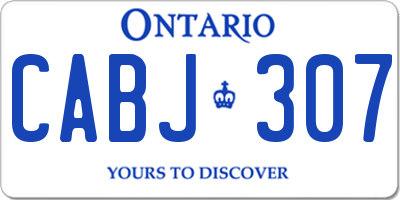 ON license plate CABJ307