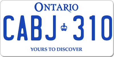 ON license plate CABJ310