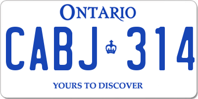 ON license plate CABJ314