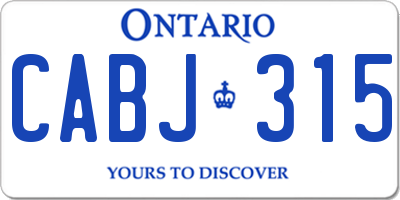 ON license plate CABJ315