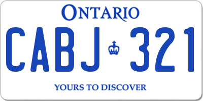 ON license plate CABJ321