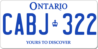 ON license plate CABJ322