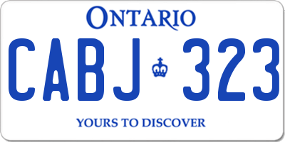 ON license plate CABJ323