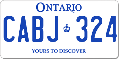 ON license plate CABJ324