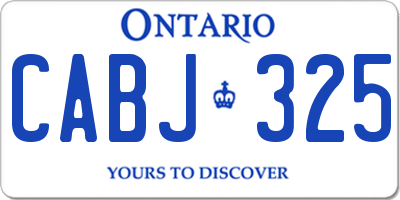 ON license plate CABJ325