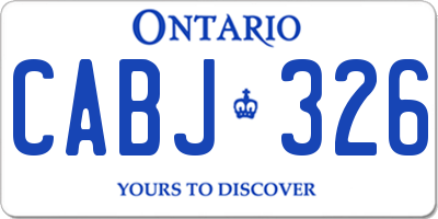 ON license plate CABJ326