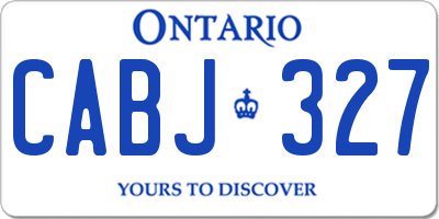 ON license plate CABJ327