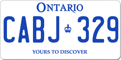 ON license plate CABJ329