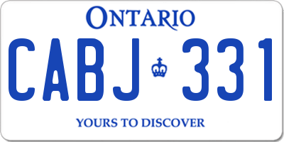 ON license plate CABJ331