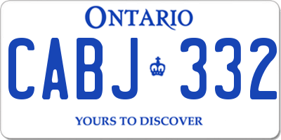 ON license plate CABJ332