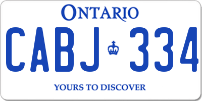 ON license plate CABJ334