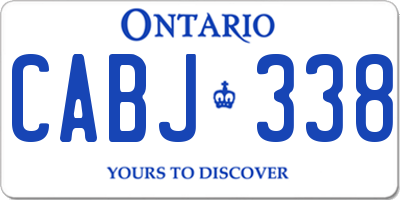 ON license plate CABJ338