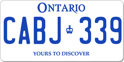 ON license plate CABJ339