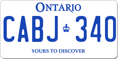 ON license plate CABJ340