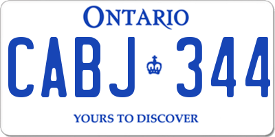 ON license plate CABJ344