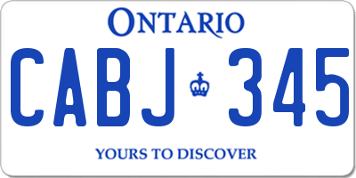 ON license plate CABJ345