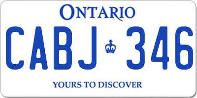 ON license plate CABJ346