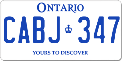 ON license plate CABJ347