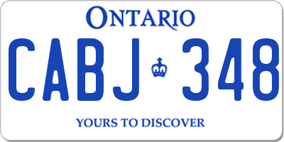 ON license plate CABJ348