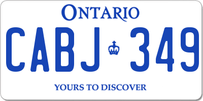 ON license plate CABJ349