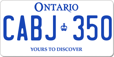 ON license plate CABJ350