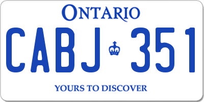 ON license plate CABJ351