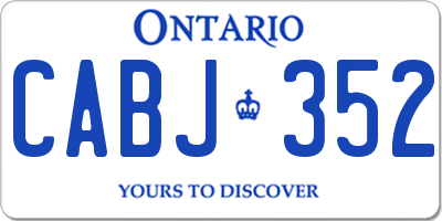 ON license plate CABJ352