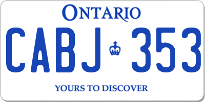 ON license plate CABJ353