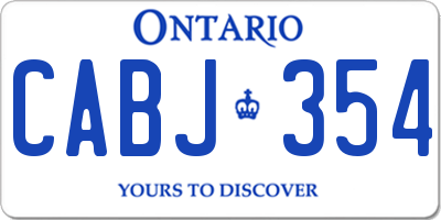 ON license plate CABJ354