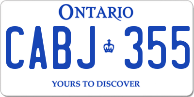 ON license plate CABJ355