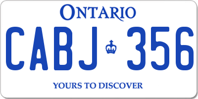 ON license plate CABJ356