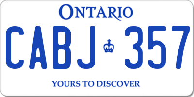 ON license plate CABJ357