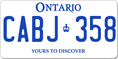 ON license plate CABJ358