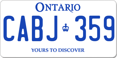 ON license plate CABJ359