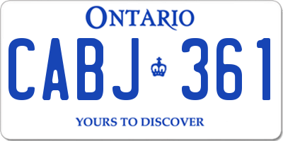 ON license plate CABJ361