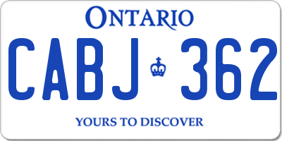 ON license plate CABJ362