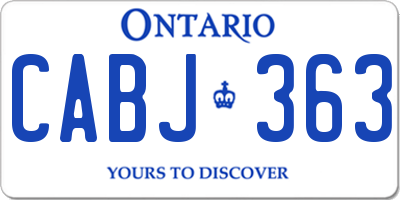 ON license plate CABJ363