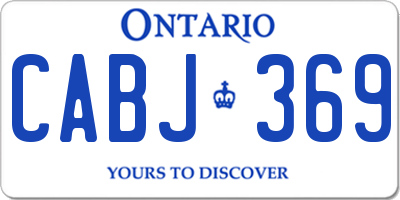 ON license plate CABJ369