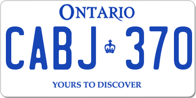 ON license plate CABJ370