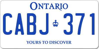 ON license plate CABJ371