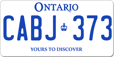 ON license plate CABJ373