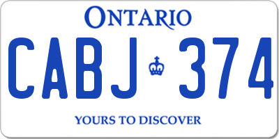 ON license plate CABJ374