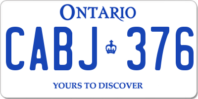 ON license plate CABJ376