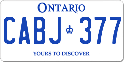 ON license plate CABJ377