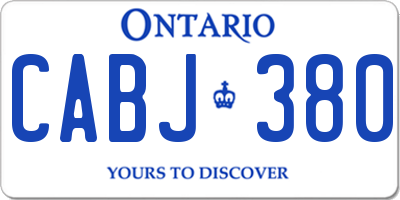 ON license plate CABJ380