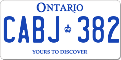 ON license plate CABJ382